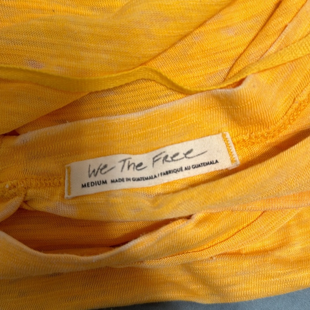 FREE PEOPLE yellow shirt - Picture 4 of 4